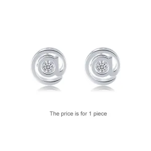 @ Stud Moissanite Diamond Dancing Stone Earring (1 Piece) Unisex 925 Sterling Silver MFE8190