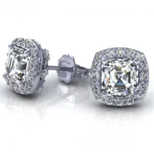 0.45-2.20 CT Round & Ascher Cut Diamonds - Stud Earrings