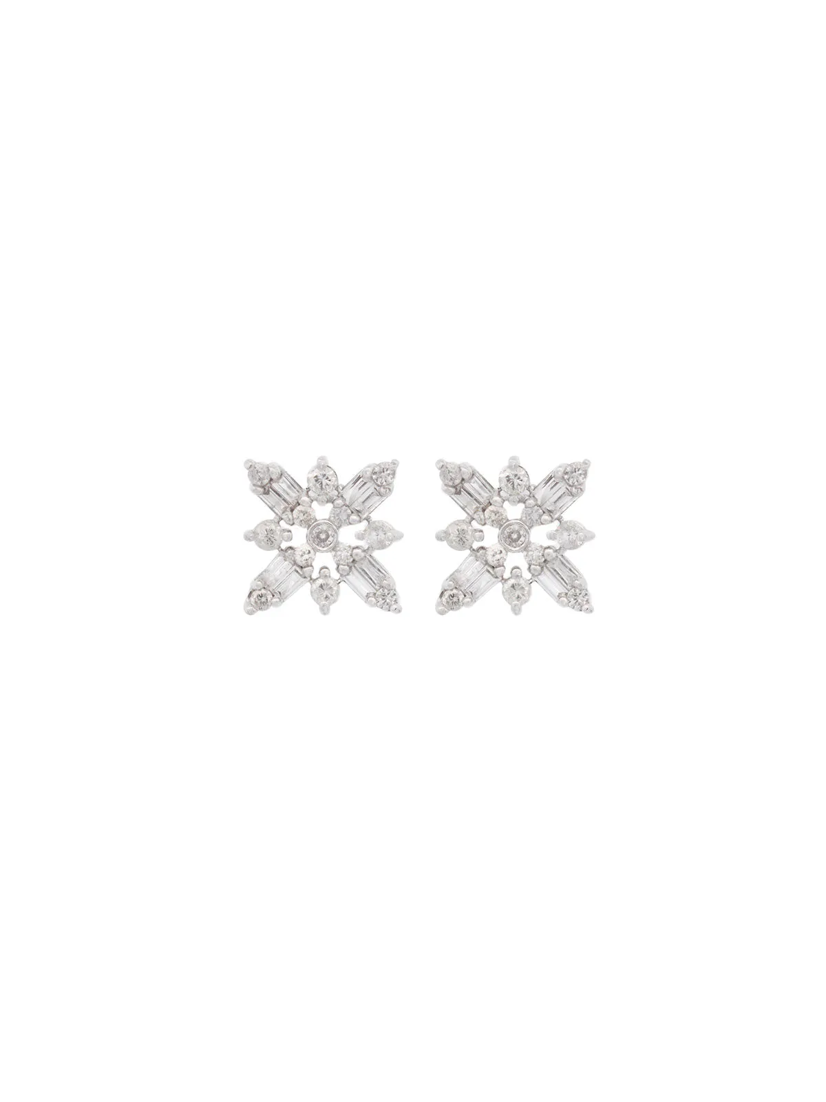 0.62ct Diamond 18K Gold Snowflake Earrings