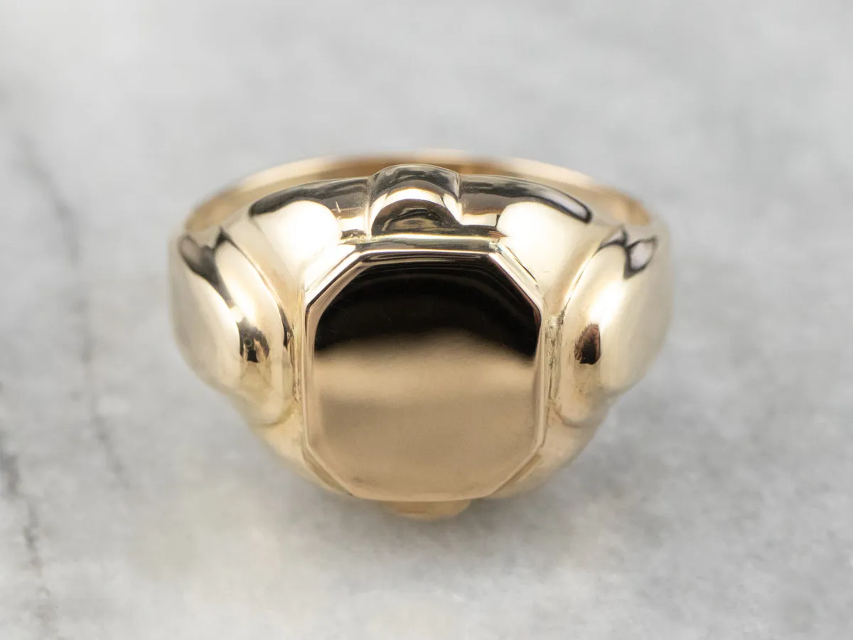 10K Gold Domed Signet Ring