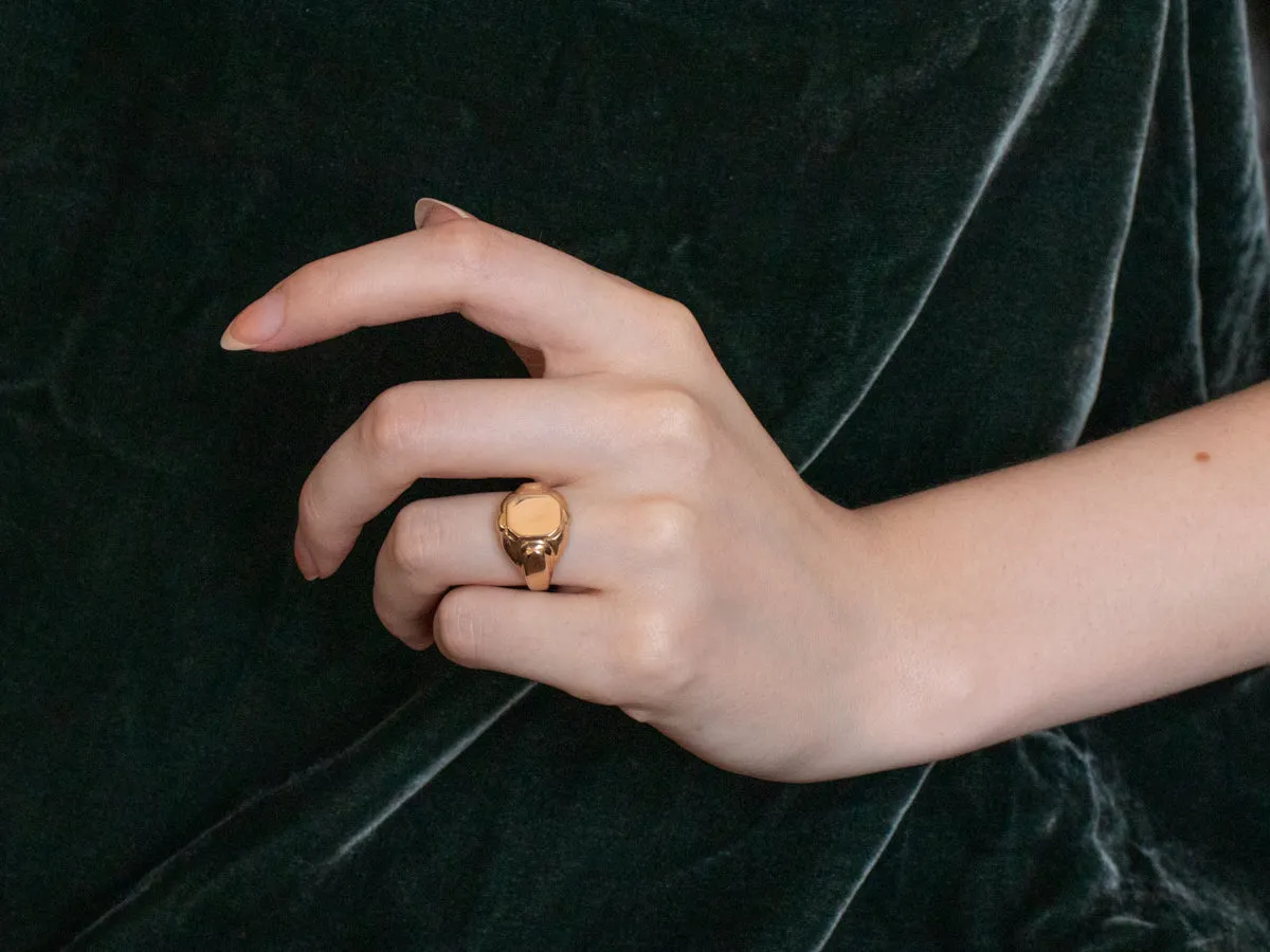 10K Gold Domed Signet Ring