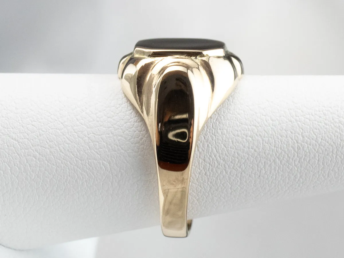 10K Gold Domed Signet Ring