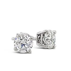 1.48 Cttw. White Gold Diamond Solitaire Earrings