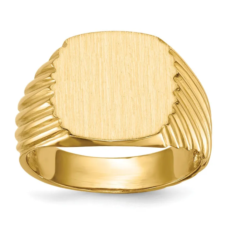 14k 13.5x13.5 Open Back Men's Signet Ring