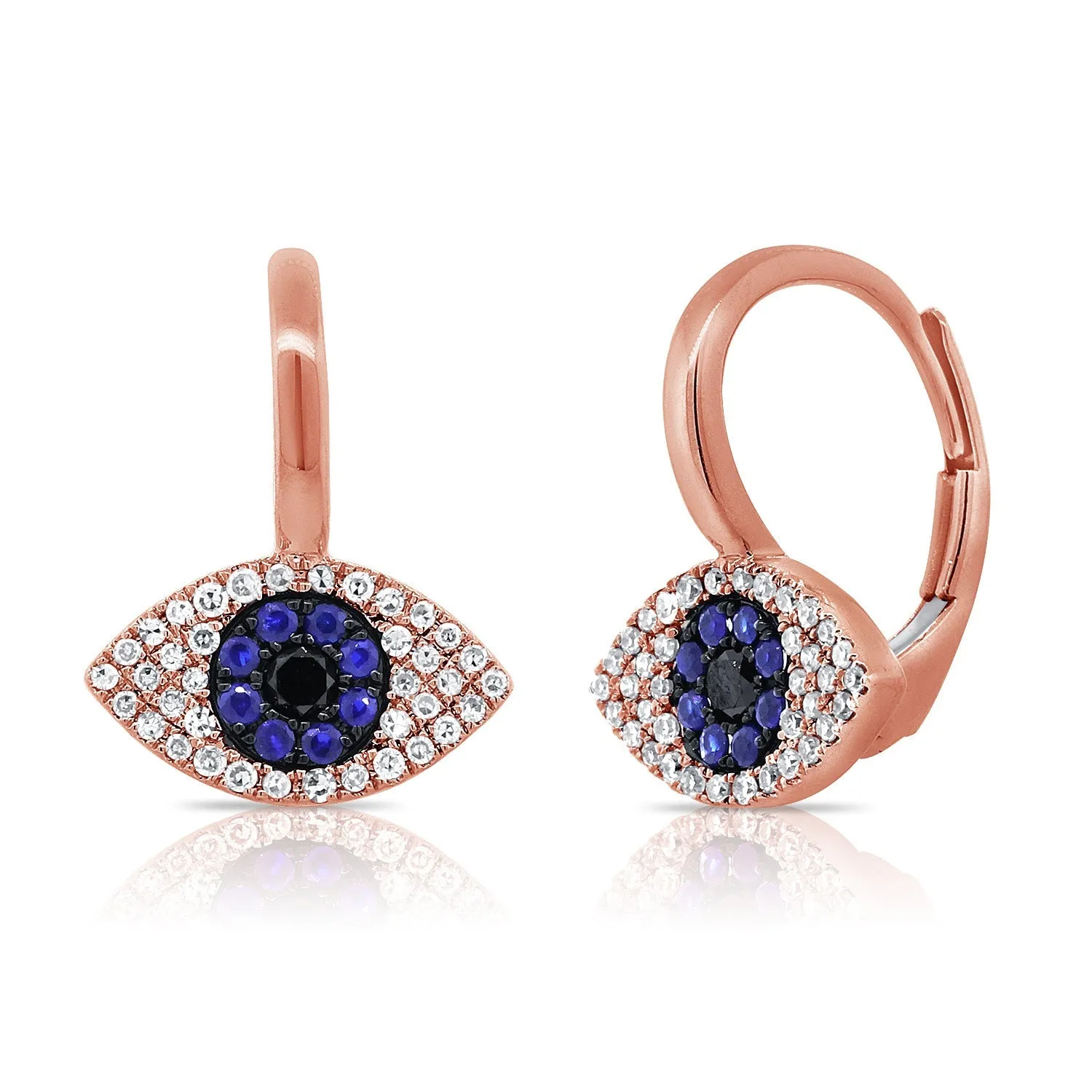 14k Gold & Diamond Evil Eye Earrings - 0.20ct