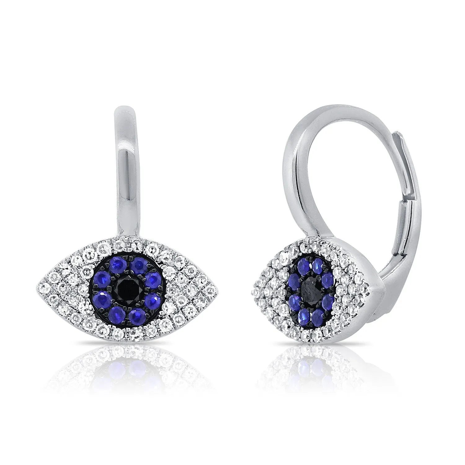 14k Gold & Diamond Evil Eye Earrings - 0.20ct