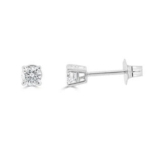 14k Gold & Diamond Round Stud Earrings - 0.31ct