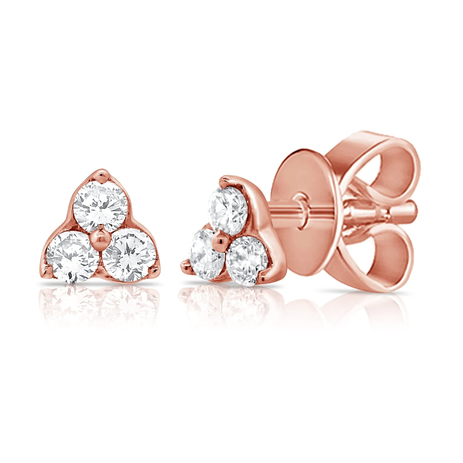 14k Gold & Diamond Stud Earrings - 0.06ct