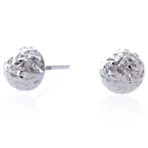 14k Gold Diamond Cut Stud Earrings