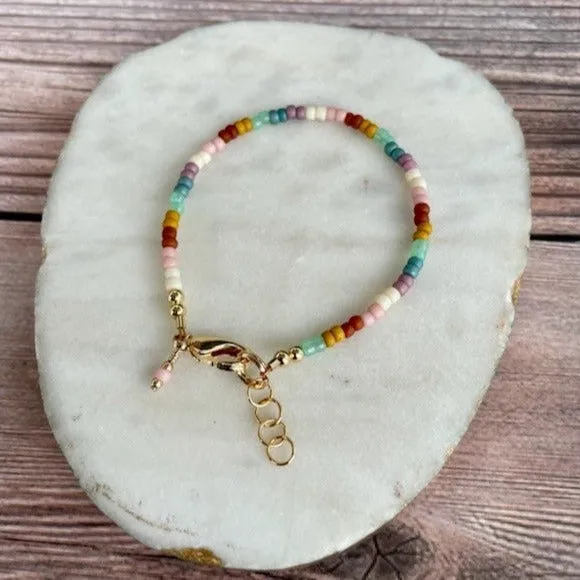 14K Gold Filled Bracelet - Mini Vintage Rainbow