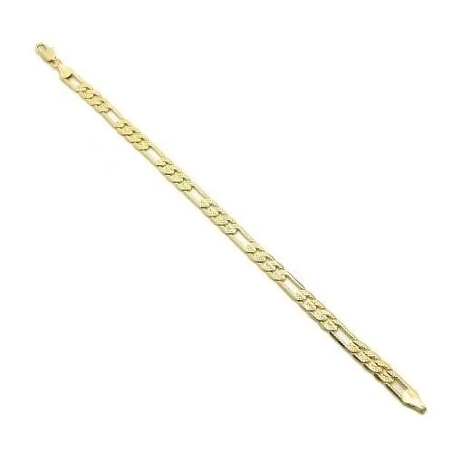 14k Gold Filled Matt Finished Figaro Bracelet