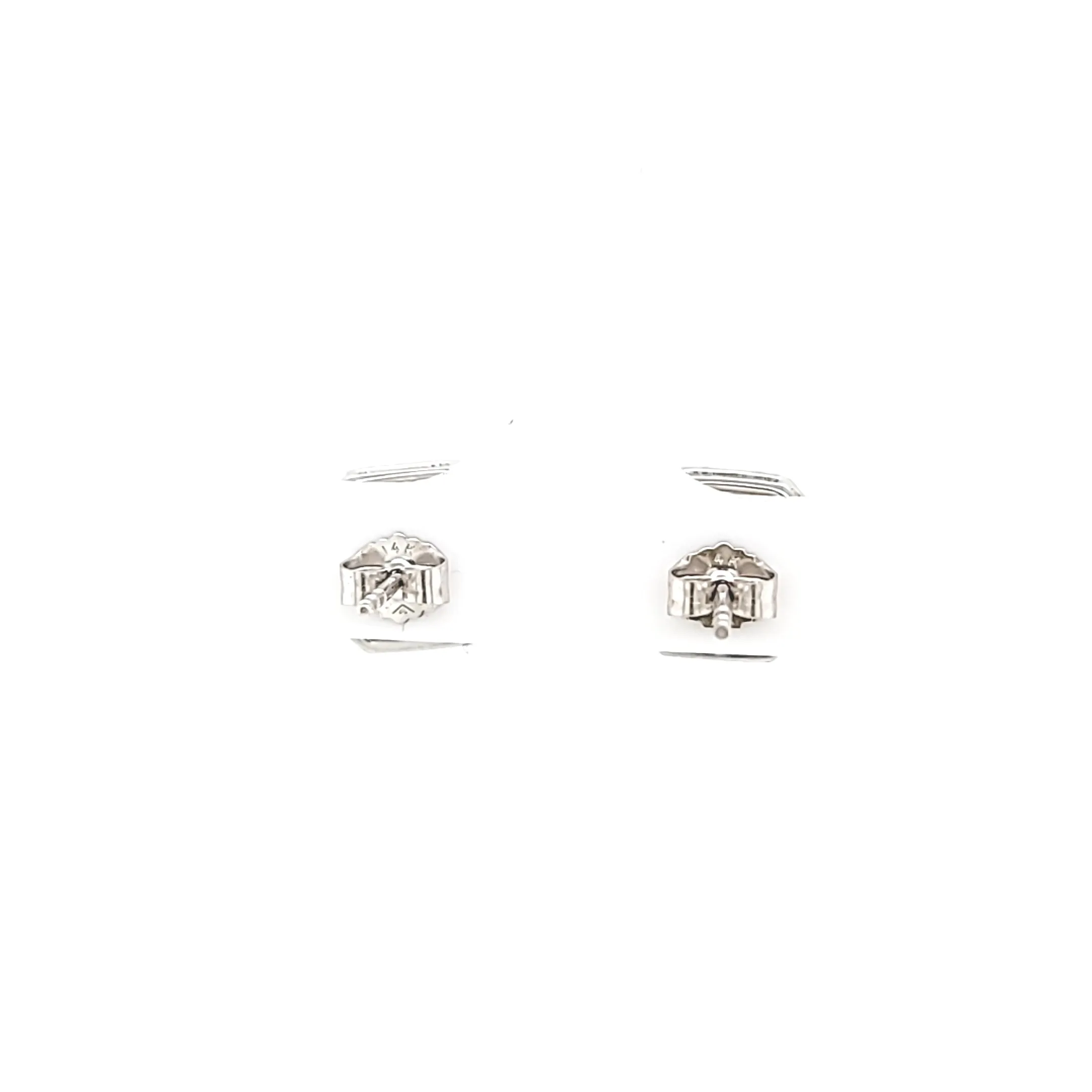 14k White Gold Diamond Cluster Stud Earrings (I6793)