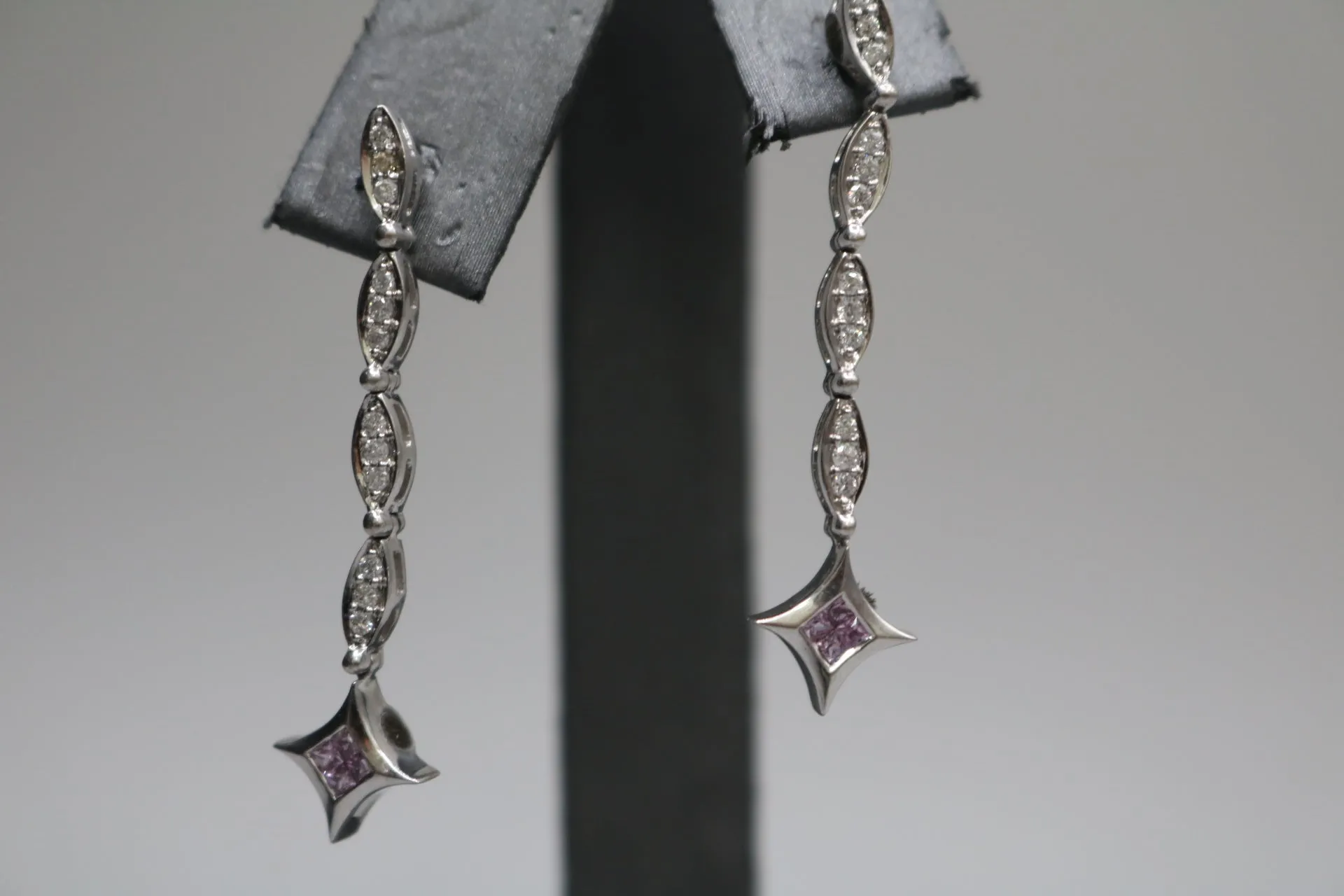 14K White Gold Diamond Fancy Drop Earrings (0.24 CTW)