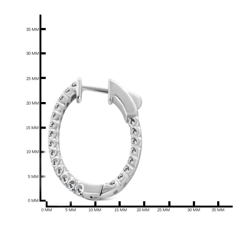 14KW 19/25M INSIDE OUT OVAL DIAMOND HOOP(118HP117345W14DI1)