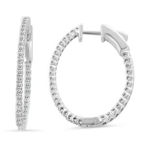 14KW  20/27M INSIDE OUT OVAL  DIAMOND HOOP   (118HP117334W14DI1)