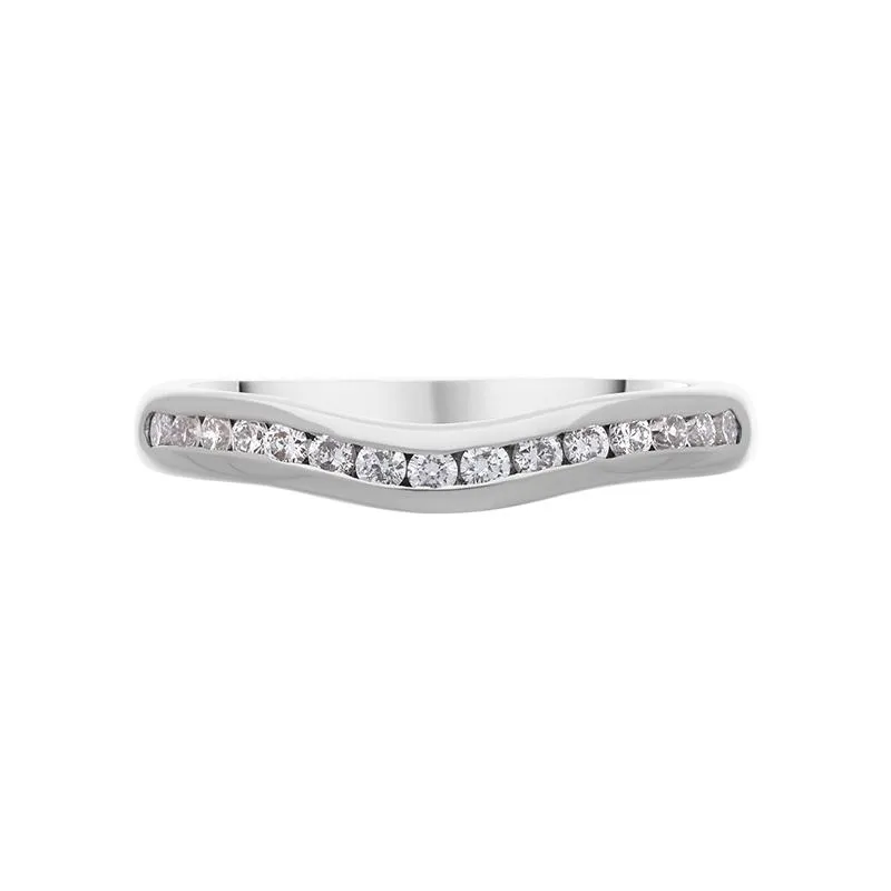 18ct White Gold 0.27ct Diamond Channel Set Wedding Half Eternity Ring D