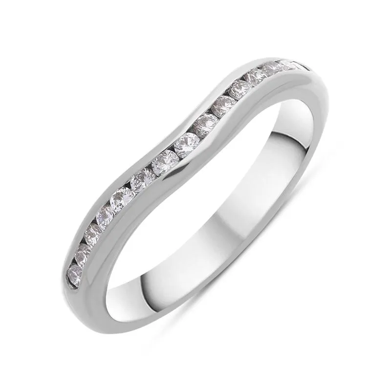 18ct White Gold 0.27ct Diamond Channel Set Wedding Half Eternity Ring D