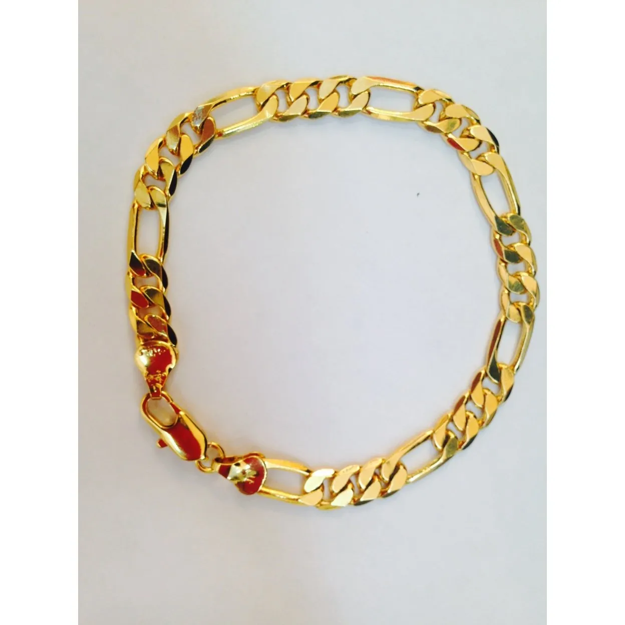 18k Gold Filled Unisex Fiagaro Link Bracelet 8" unisex