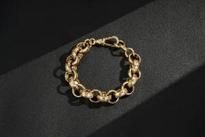 18mm Gold Filled Pattern Belcher Bracelet Albert Clasp 8 Inch