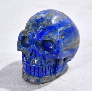 1.8" Natural Lapis Skull Gemstone Carving