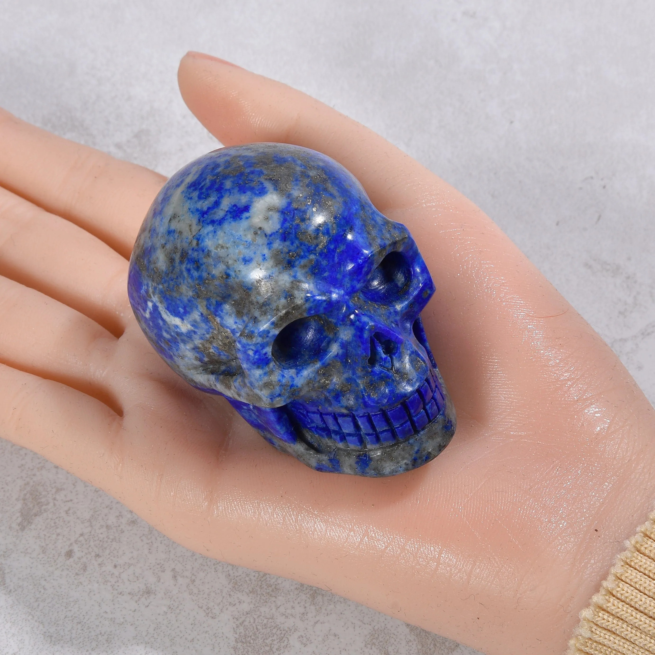 1.8" Natural Lapis Skull Gemstone Carving