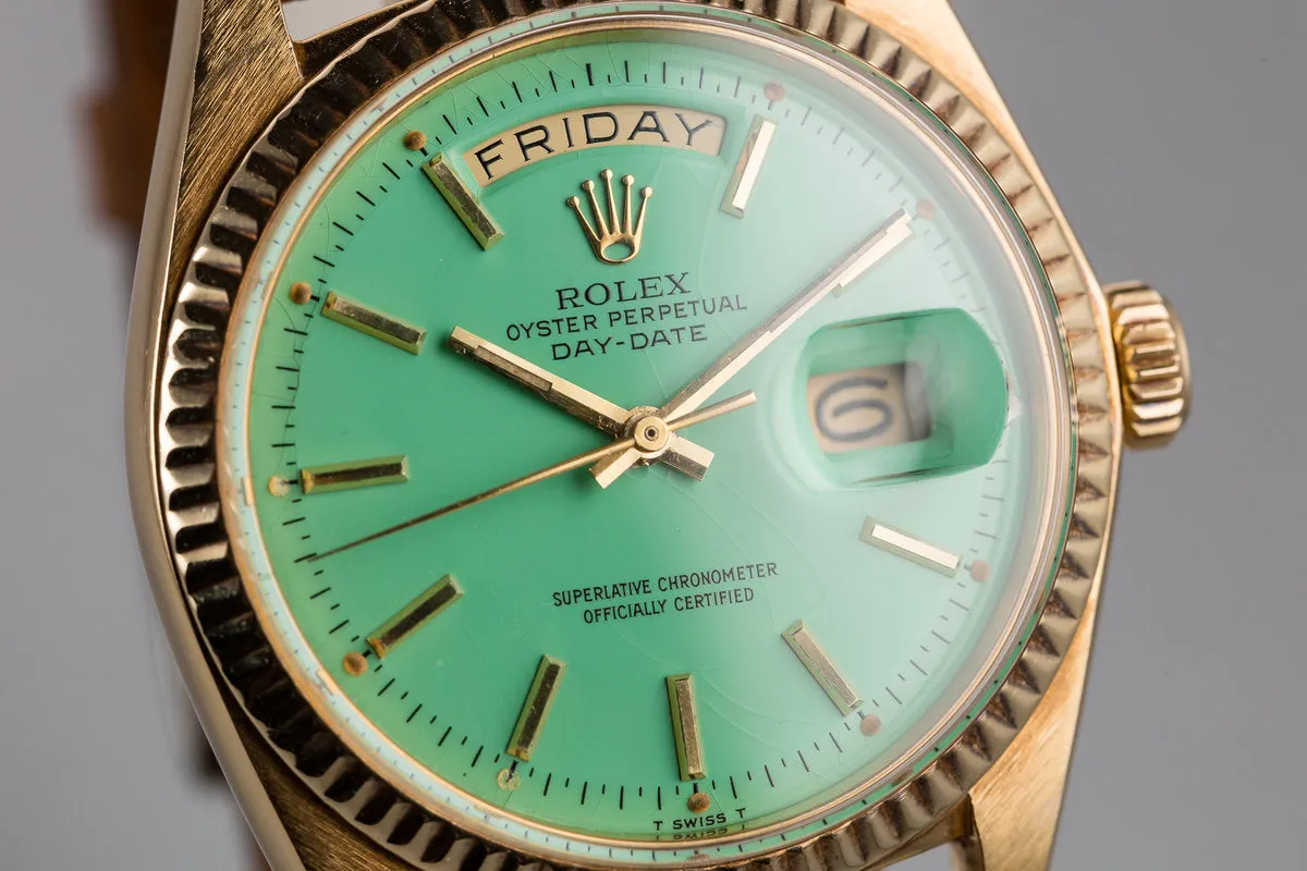 1974 Rolex 18K YG Day-Date 1803 with Turquoise Stella Dial