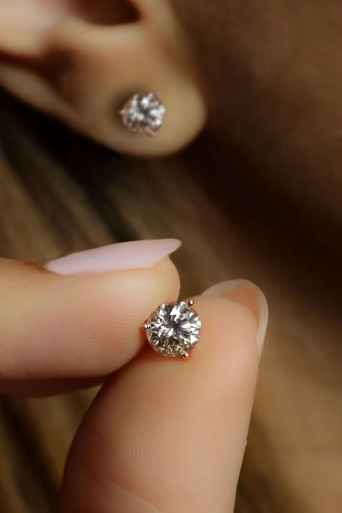 2 ctw Champagne Diamond Studs