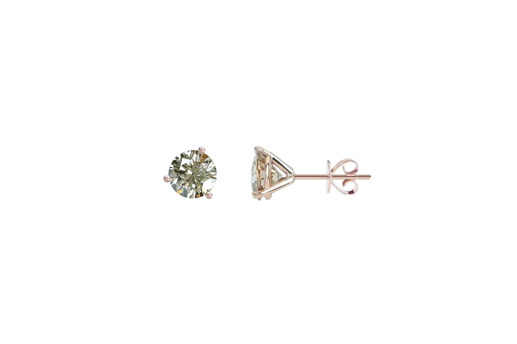 2 ctw Champagne Diamond Studs