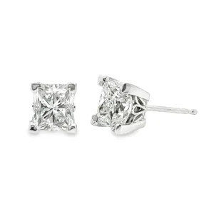 2.00 Cttw. White Gold Diamond Solitaire Earrings