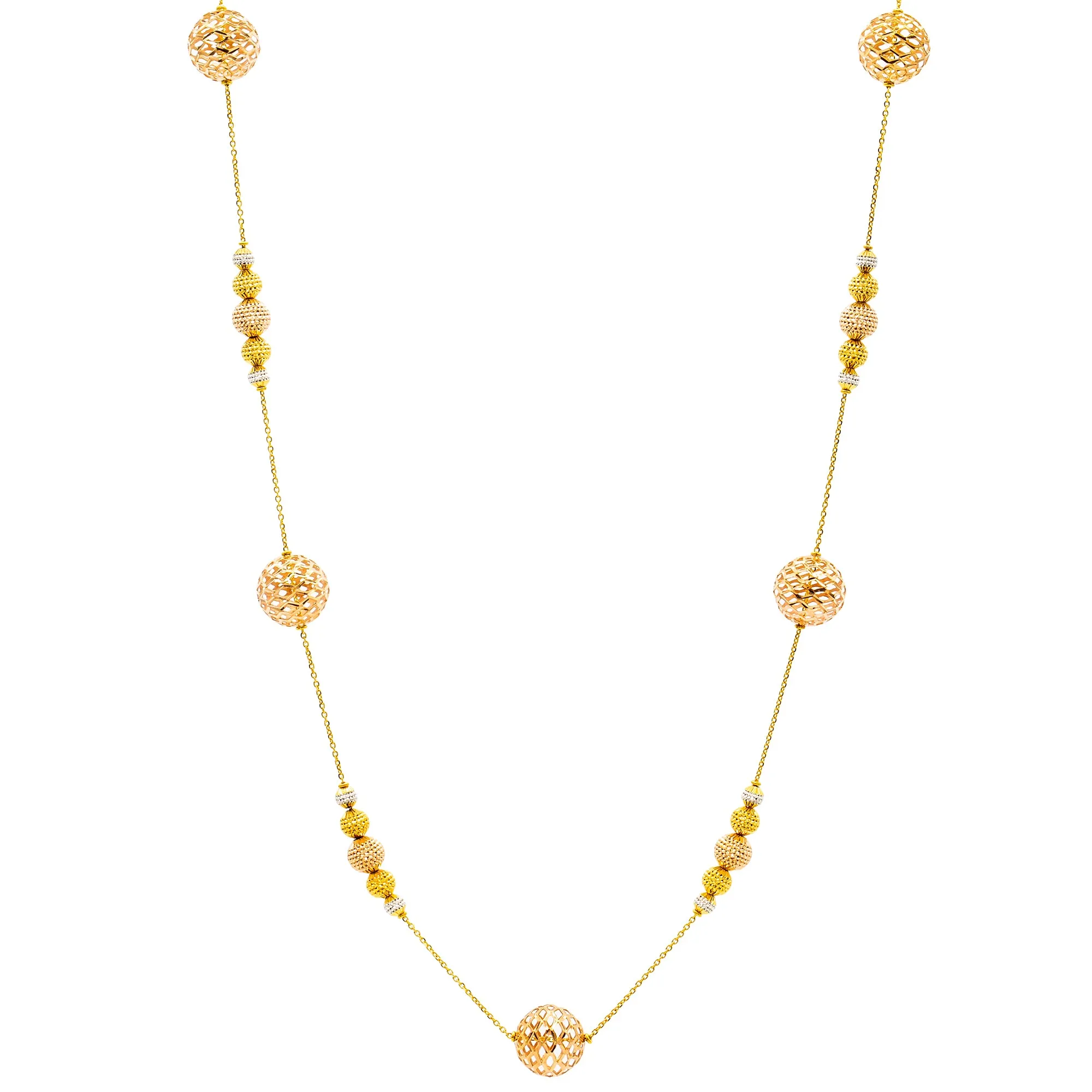 22K Multi-Tone Gold Ishani Beaded Chain