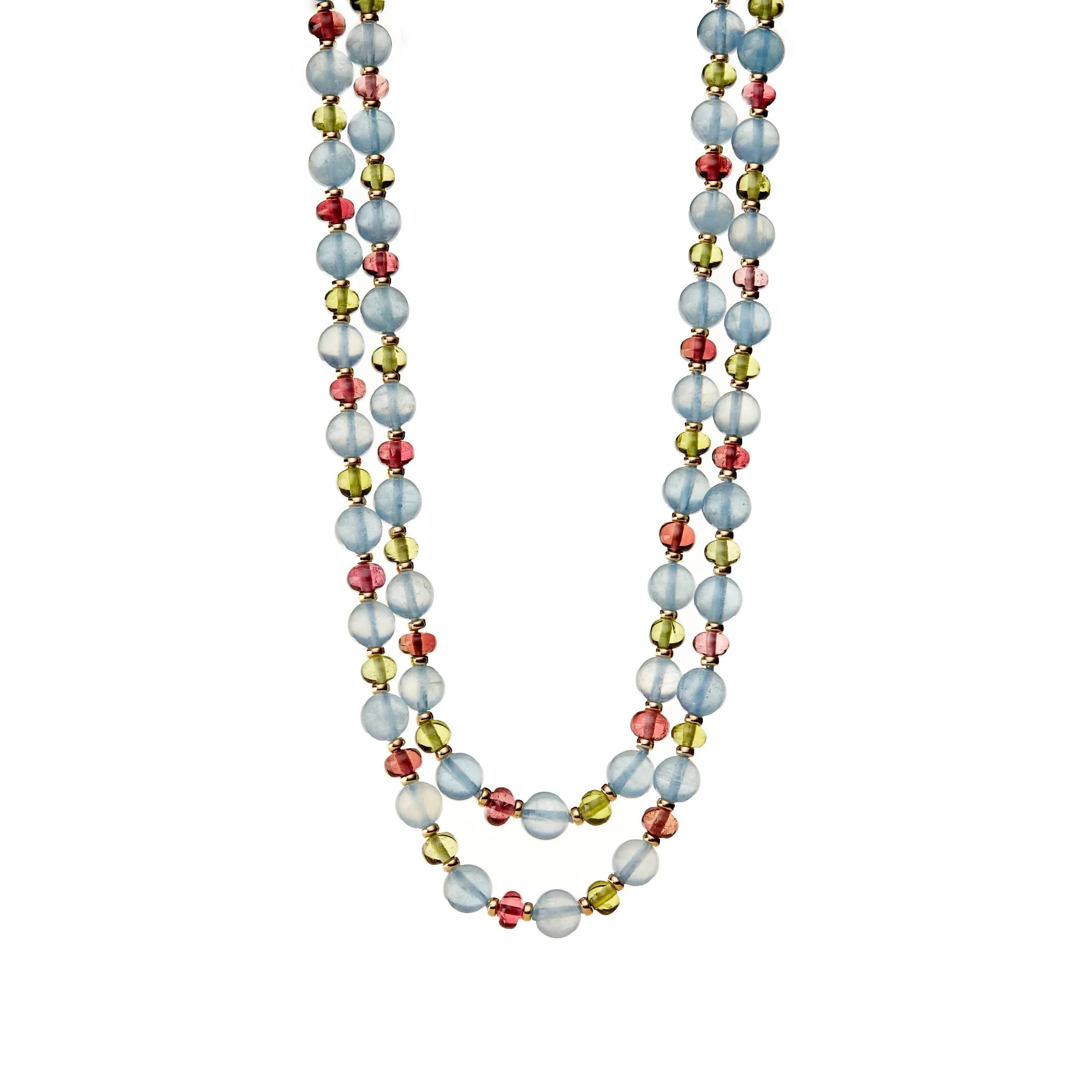 36 inch Aquamarine Bead Necklace