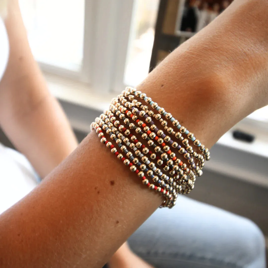 3mm Color Crush Red and Gold Waterproof Bracelet