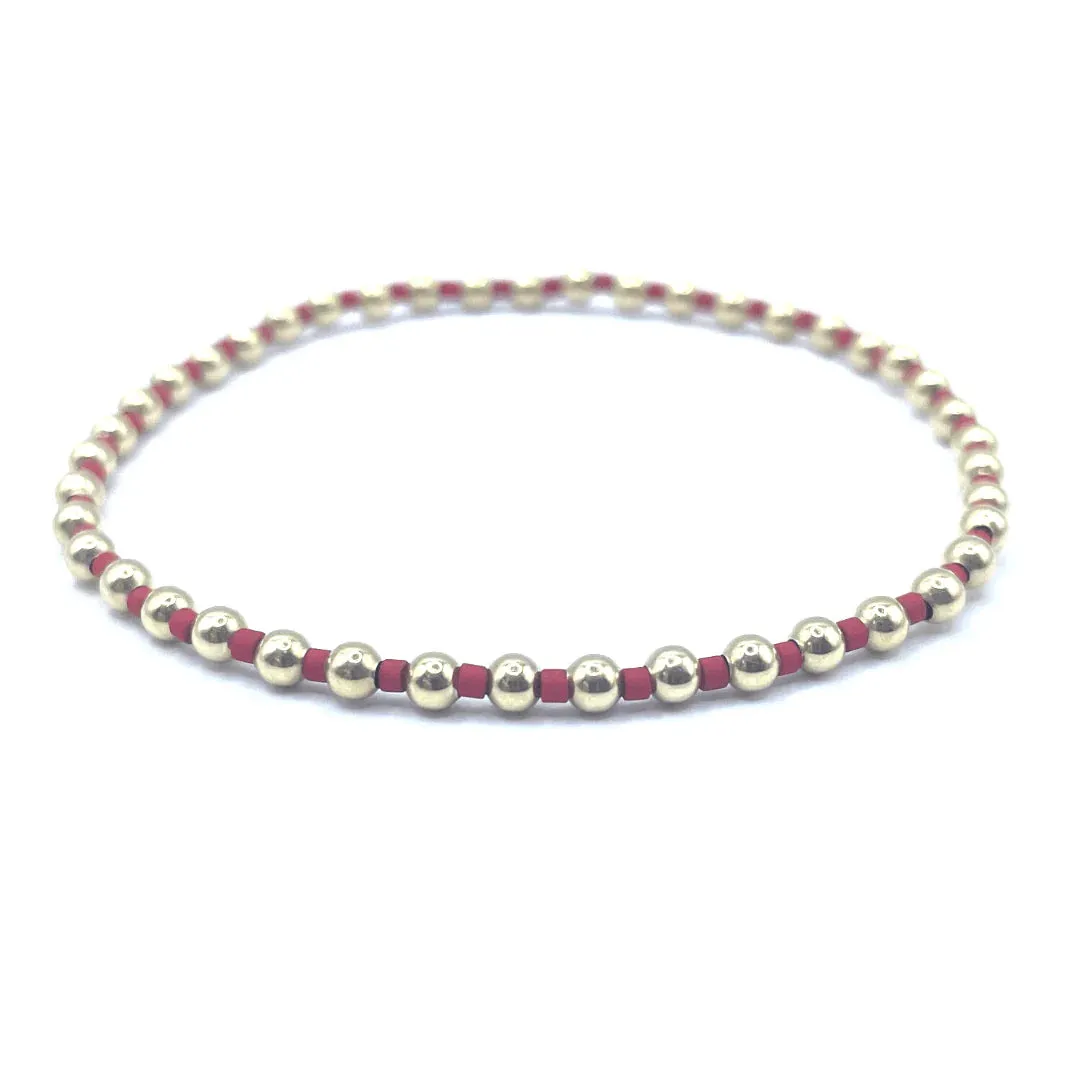 3mm Color Crush Red and Gold Waterproof Bracelet