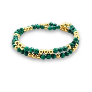 4mm Gold Filled Malachite Bracelet