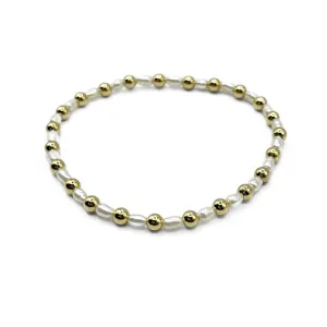 4mm Montauk 14k Gold and Pearl Waterproof Bracelet