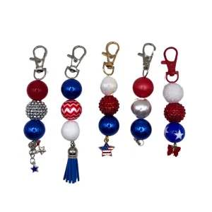 4th of July Beaded Charm