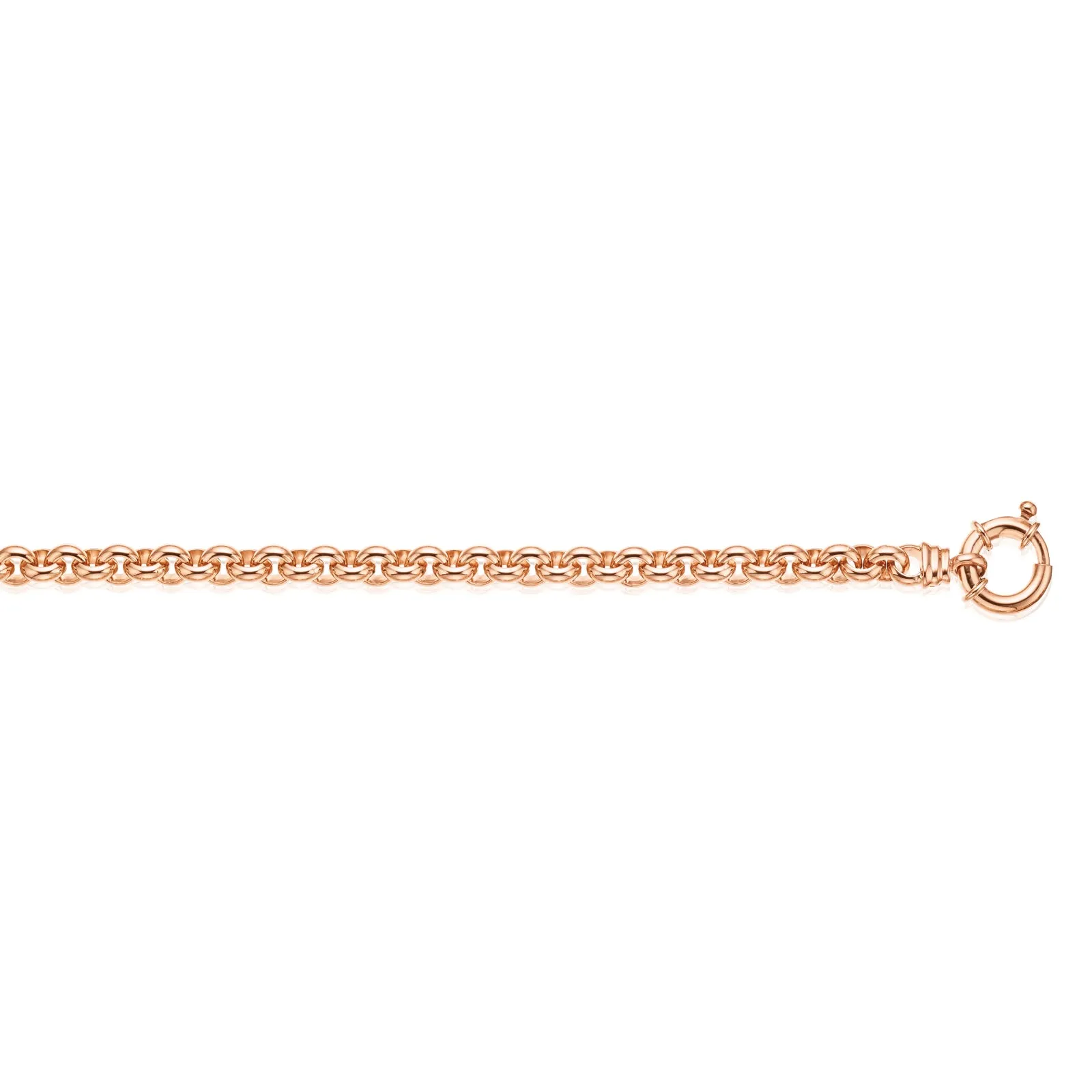 9ct Rose Gold Silver Filled 19cm Belcher with Bolt Bracelet