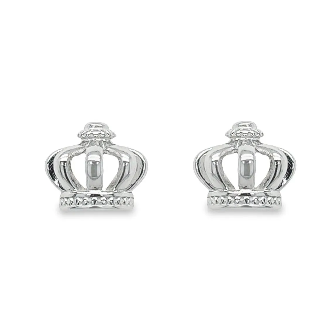 A692 Crown Diamond Accent Post Earrings