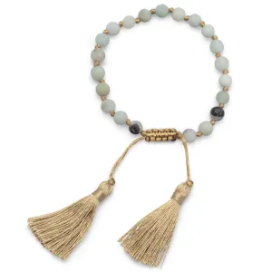 Adjustable Matte Finish Amazonite Fashion Tassel Bracelet