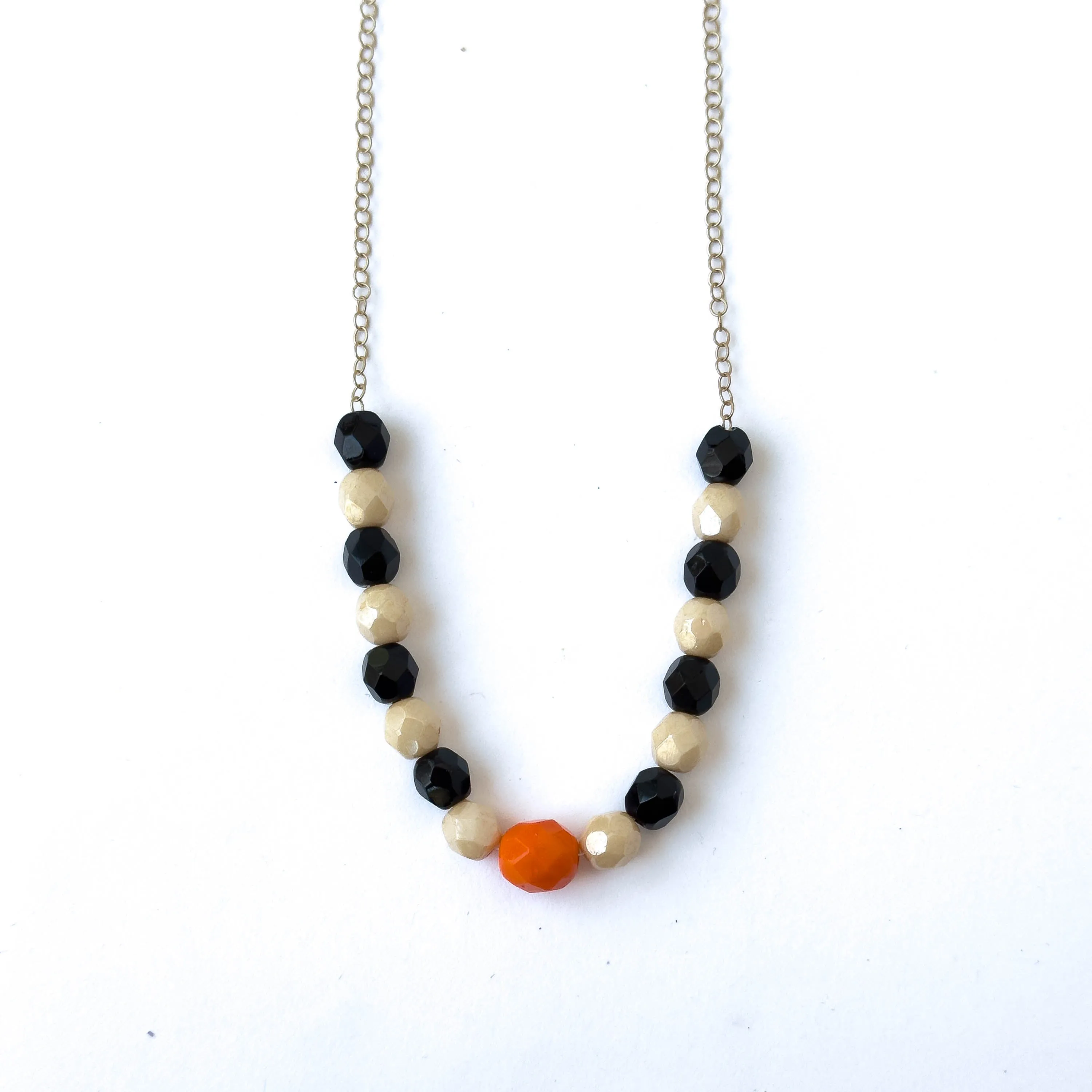 Adjustable Two-tone colorful beaded necklace