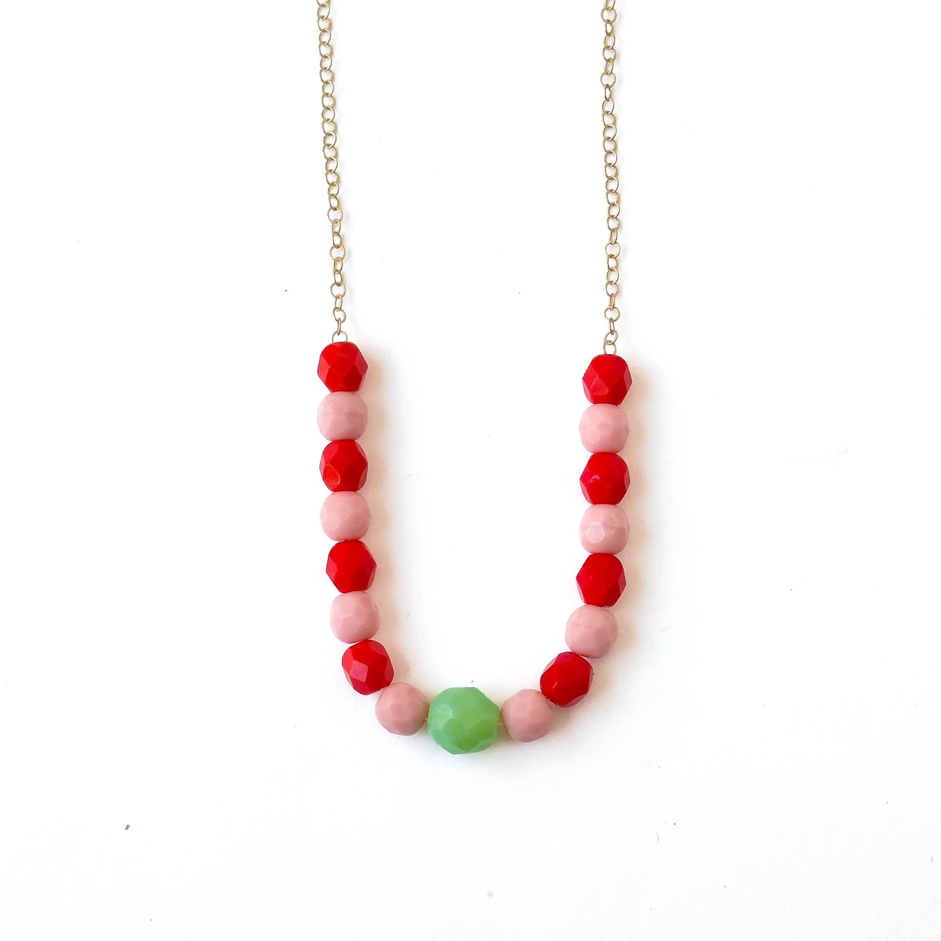 Adjustable Two-tone colorful beaded necklace