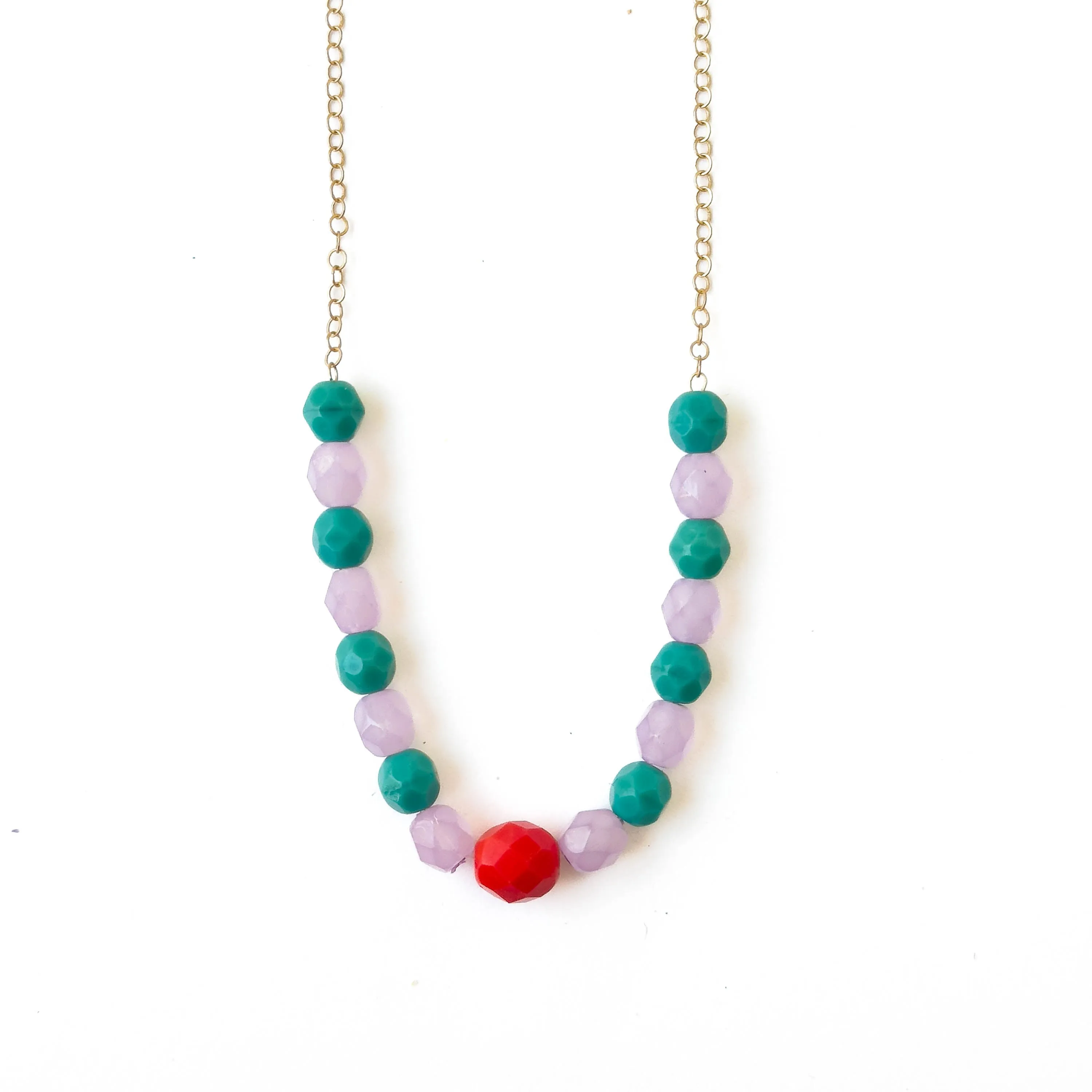 Adjustable Two-tone colorful beaded necklace