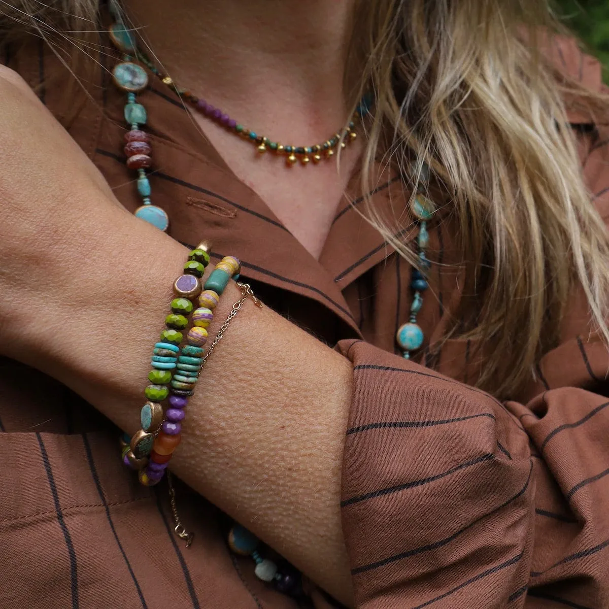 Afghan Turquoise Long Hop Scotch Necklace