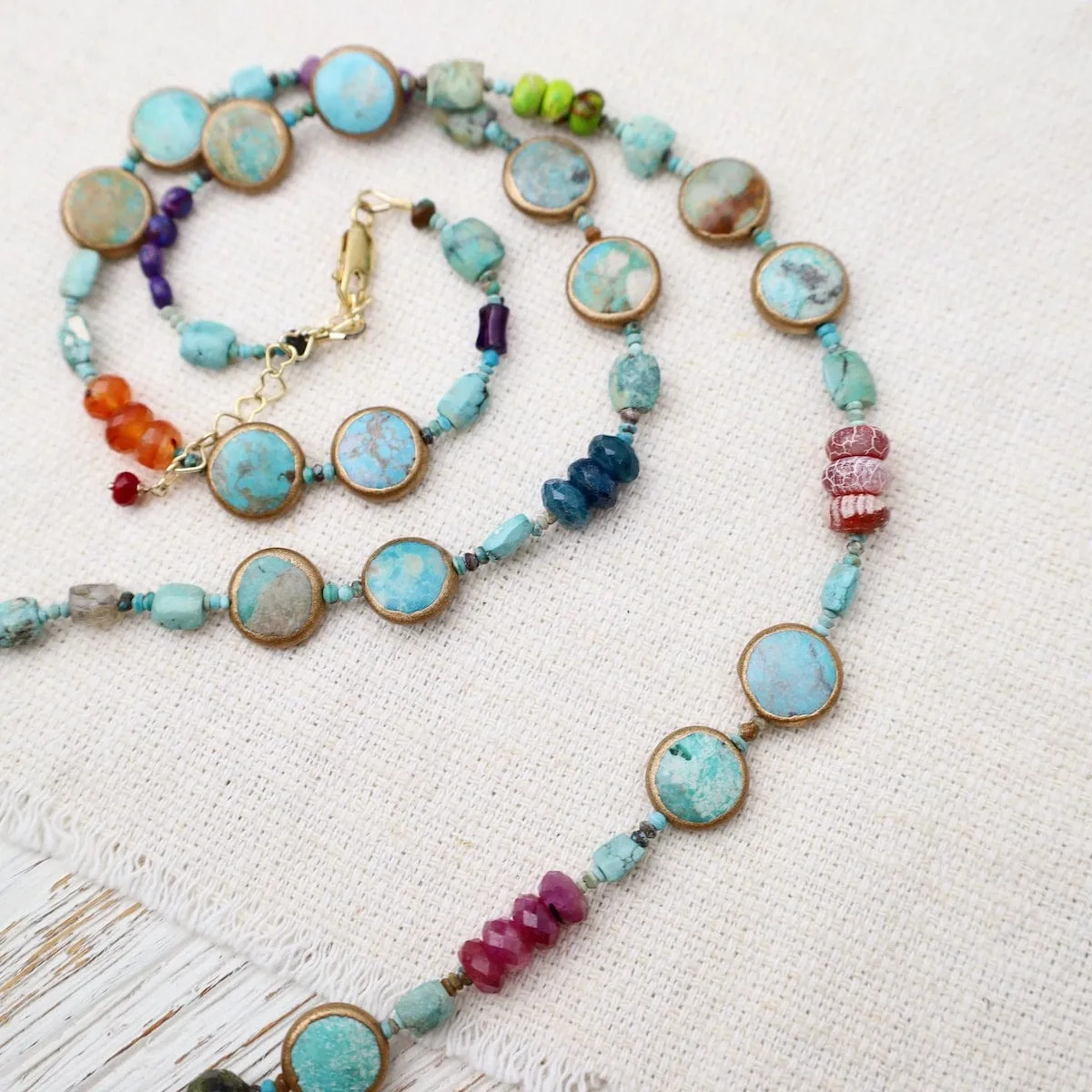 Afghan Turquoise Long Hop Scotch Necklace