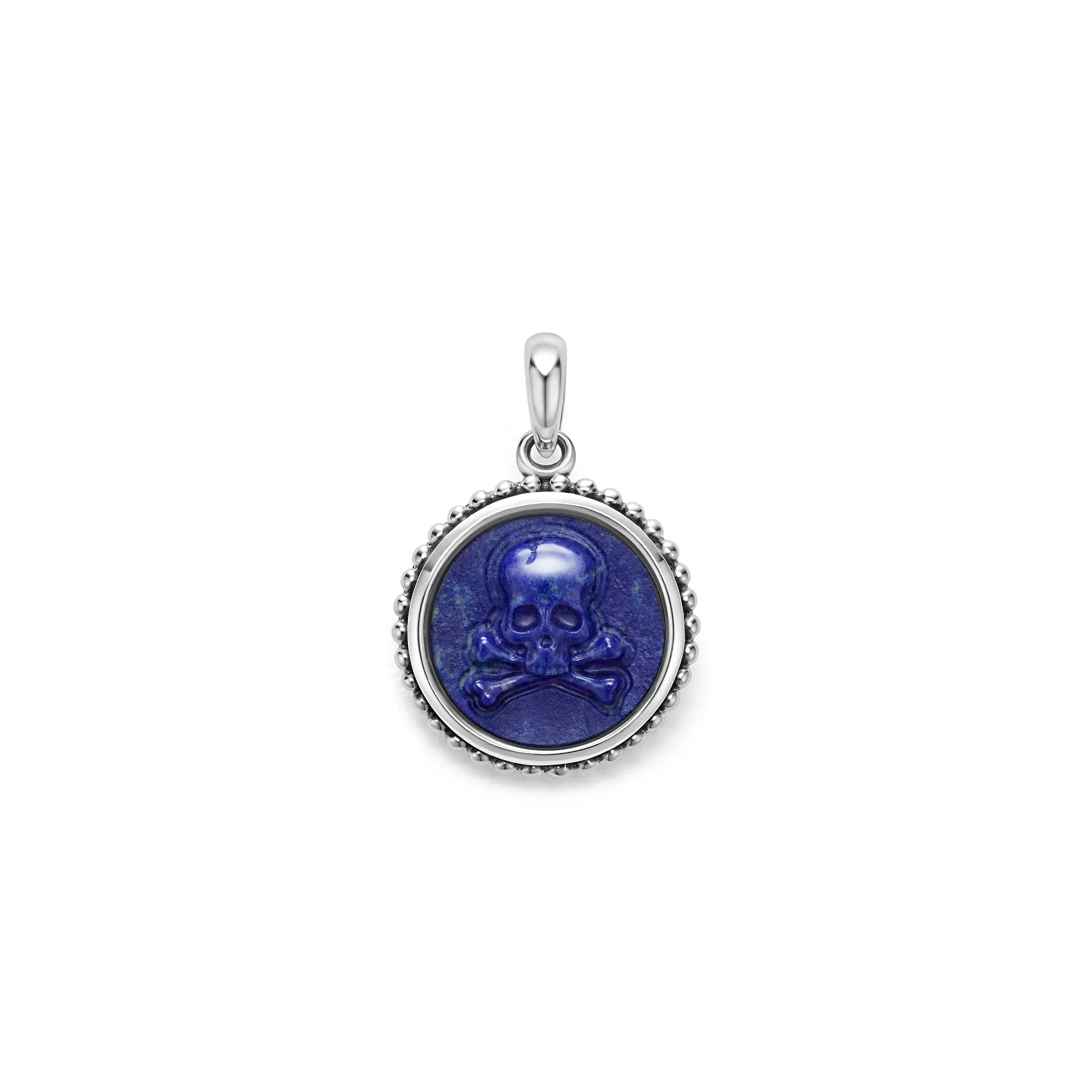 Anthem Small Lapis Skull Crossbone Amulet