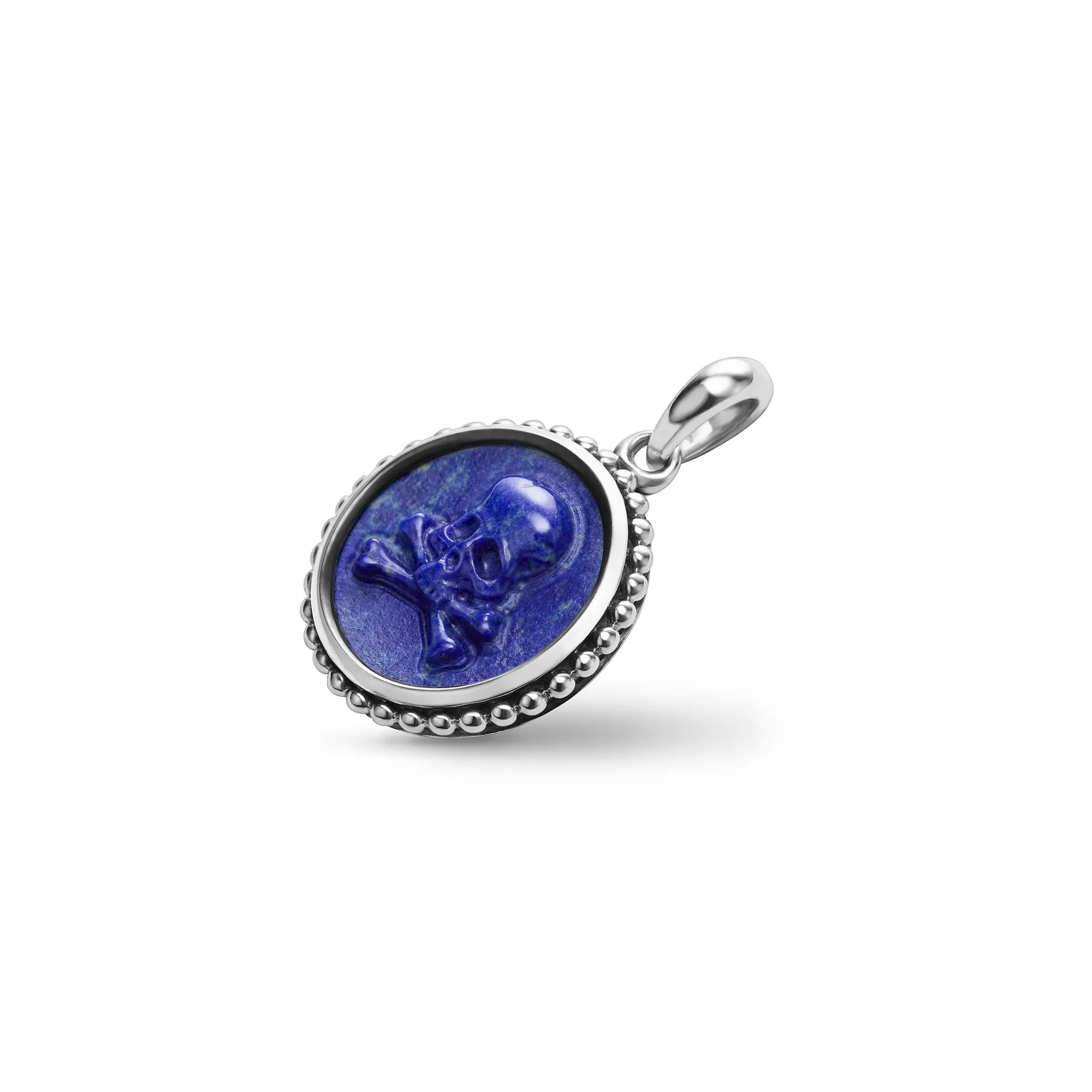 Anthem Small Lapis Skull Crossbone Amulet