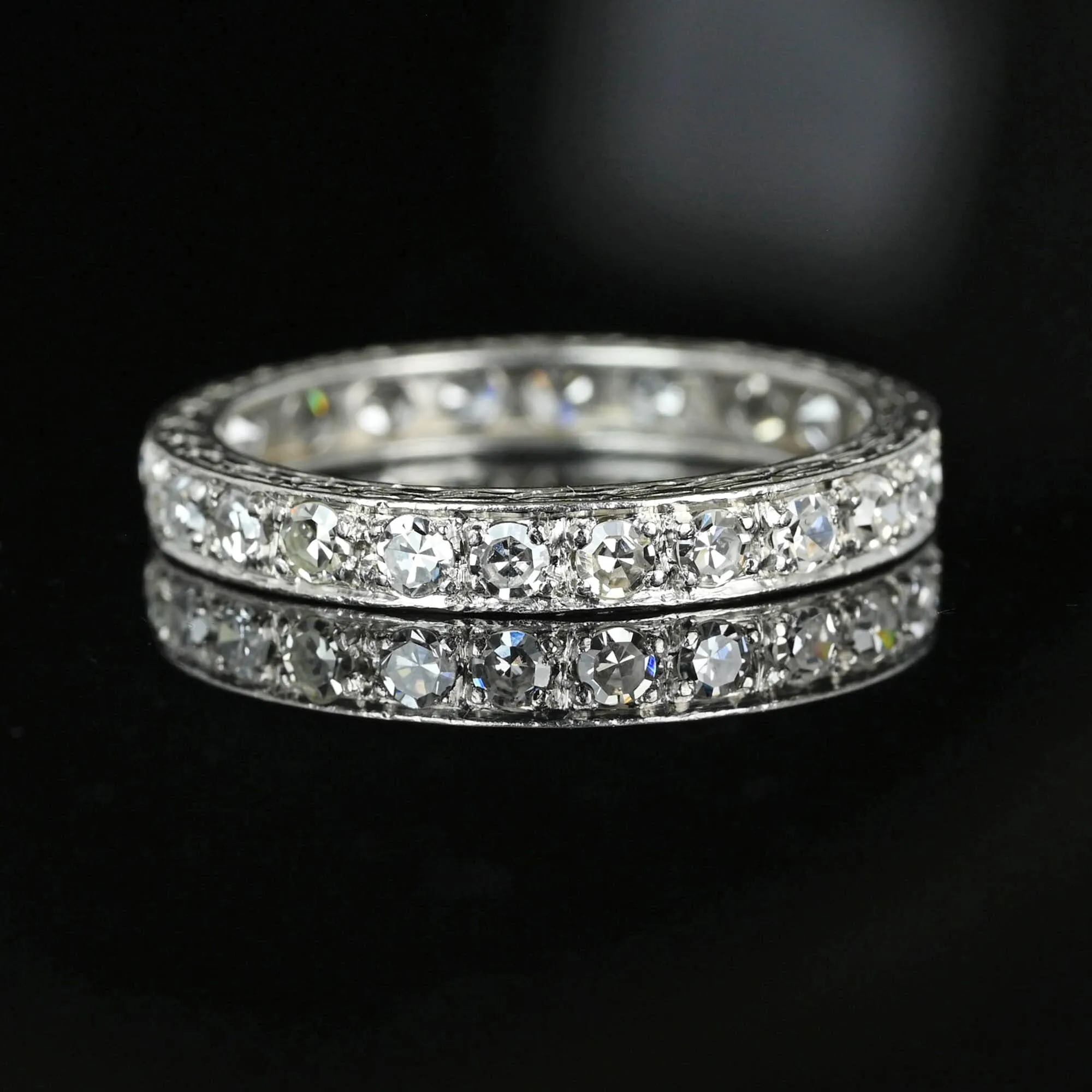 Art Deco Platinum 1 CTW Diamond Eternity Ring Band