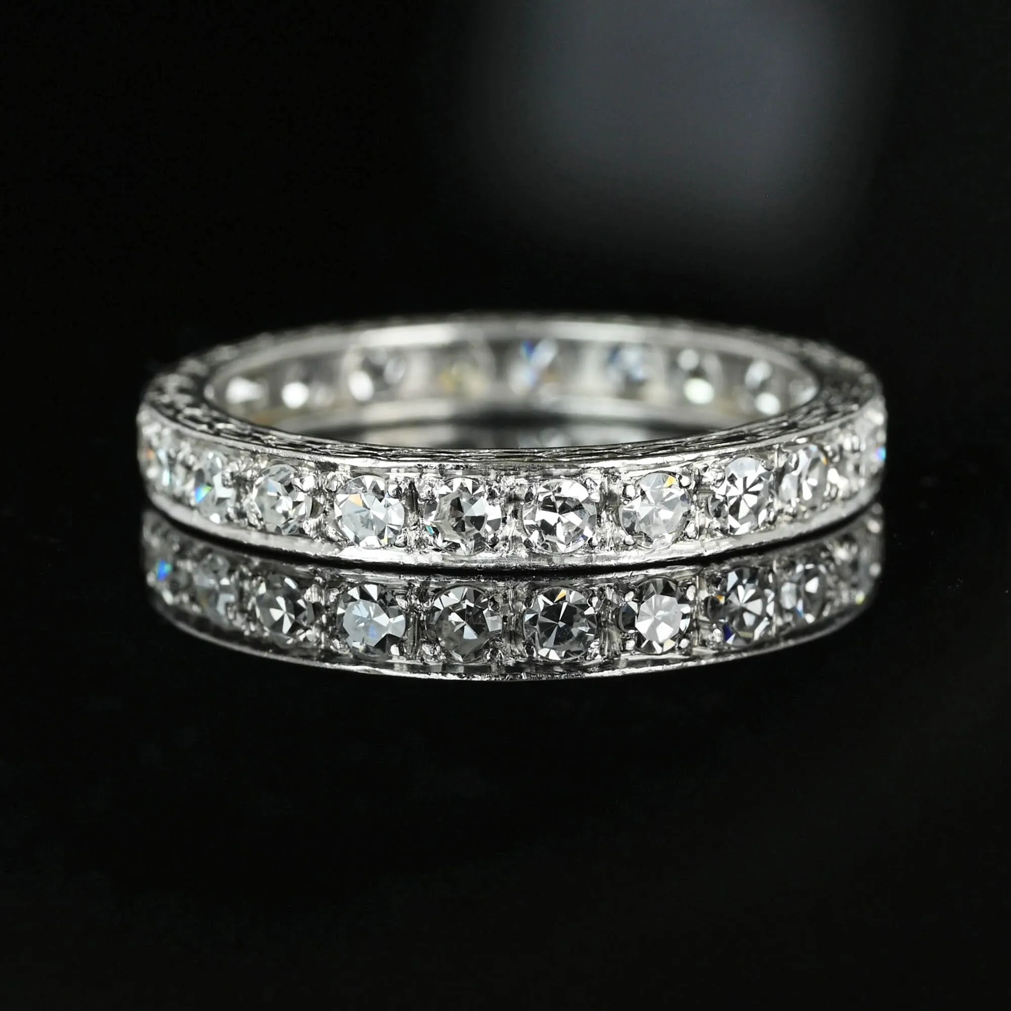 Art Deco Platinum 1 CTW Diamond Eternity Ring Band