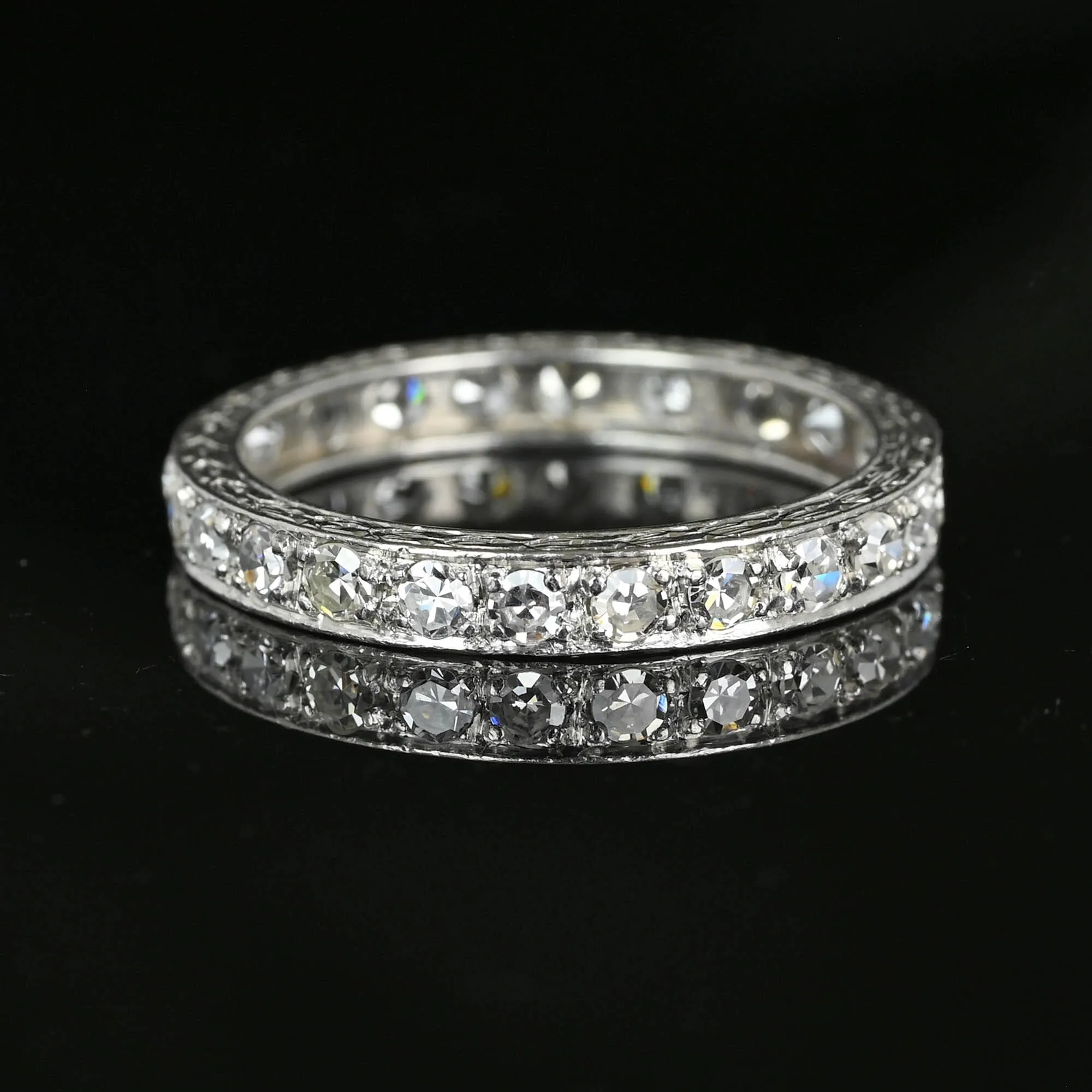 Art Deco Platinum 1 CTW Diamond Eternity Ring Band