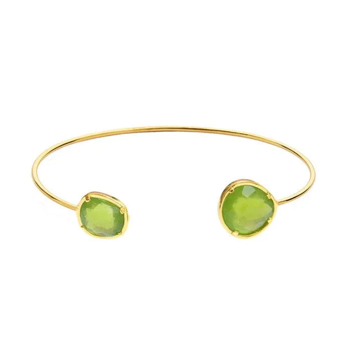 Asymmetrical Circle Stone Open Bracelet